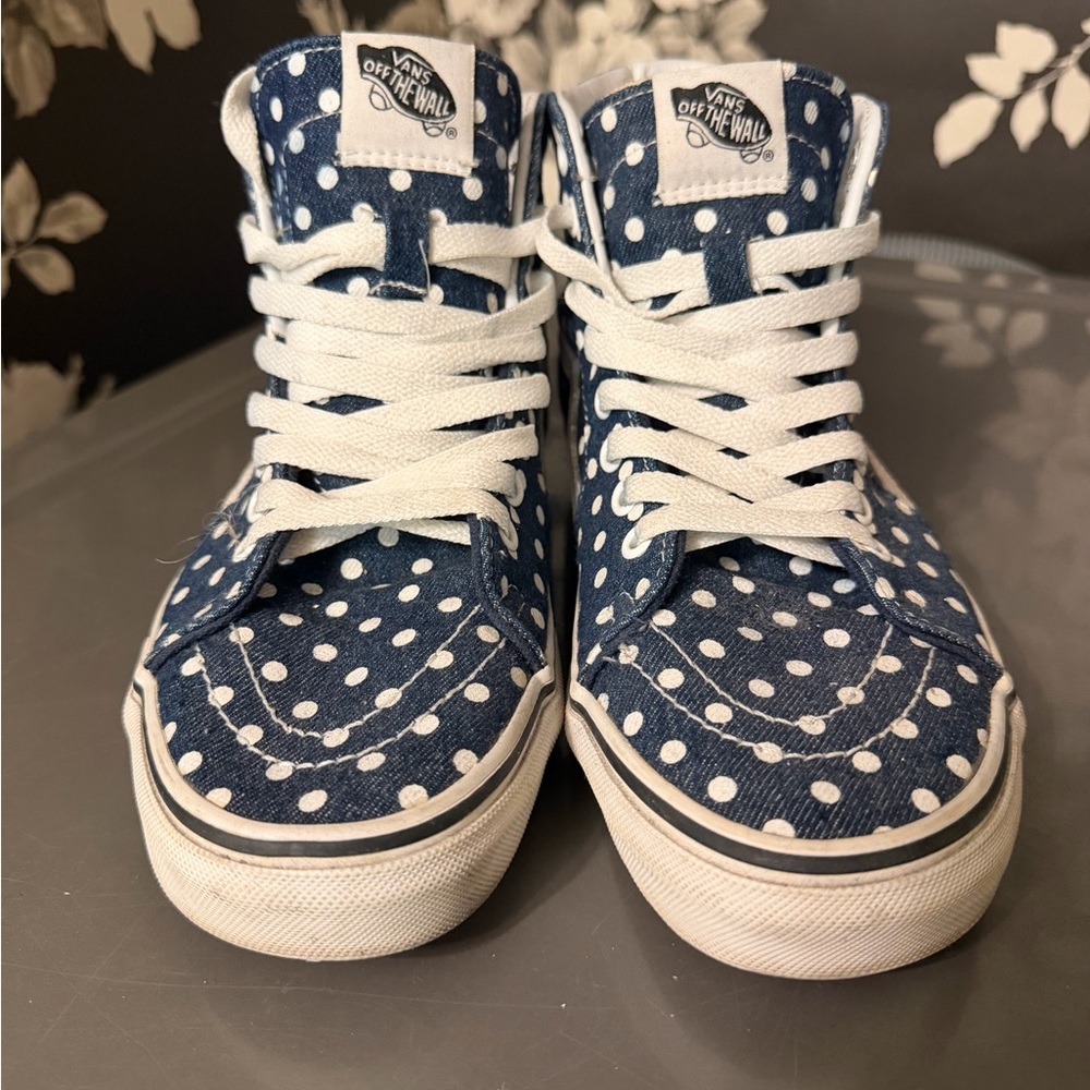 Vans Navy Polka Dot High-Tops